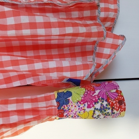 XMI  Button Down Top Bright pink Floral CUFFS & Collar Artsy colorful Sz.XL - Picture 5 of 12